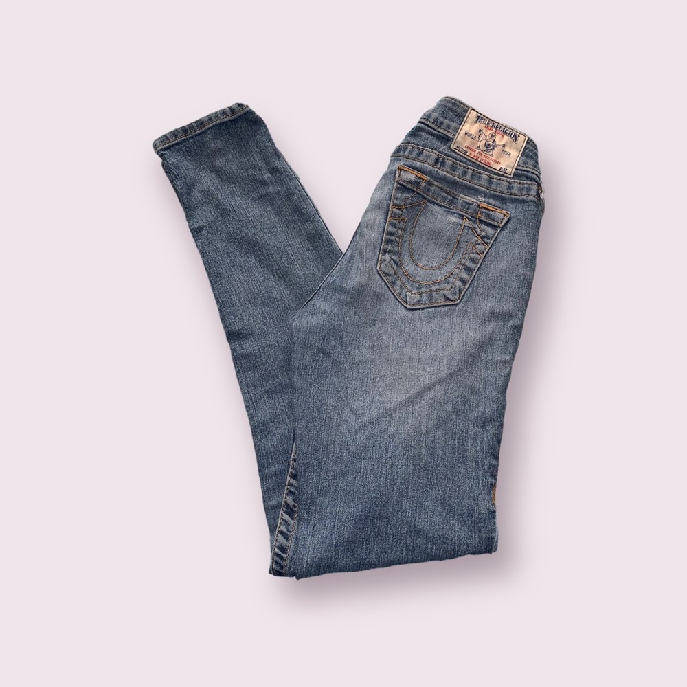 True Religion Hi-Rise Leggings Jeans Distressed light wash size 26 Women’s